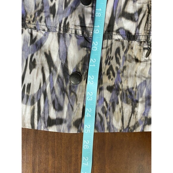 Chico's Womens‎ Blazer Jacket Size 2 Large Button Up Gray Purple Animal Print - Picture 11 of 11
